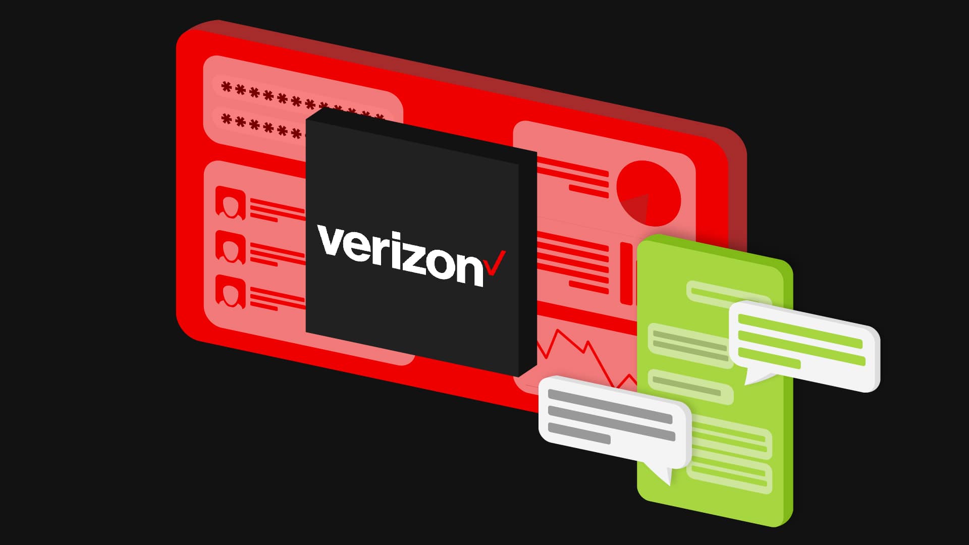 verizon dashboard connected to chat log